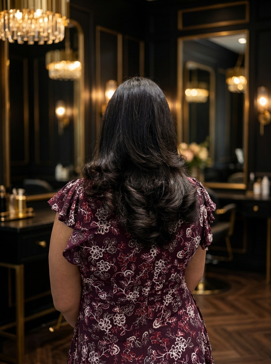 Sleek curl-under blowout
